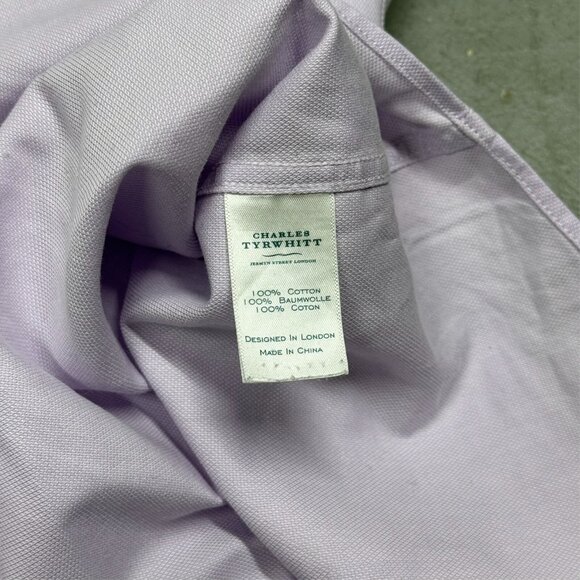 Charles Tyrwhitt Classic Fit Dress Shirt Non Iron Oxford Pink 42 16 1/2 Large - Picture 7 of 7